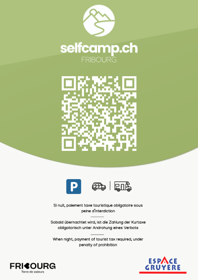 Selfcamp Scannez le code QR pour vous acquitter de la taxe de séjour et du forfait nuitée.